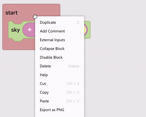 A comment is added to a block.
