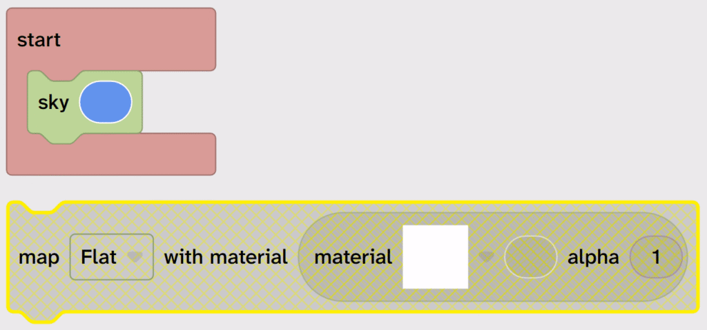 A statement block is disabled because it isn't in a container block.