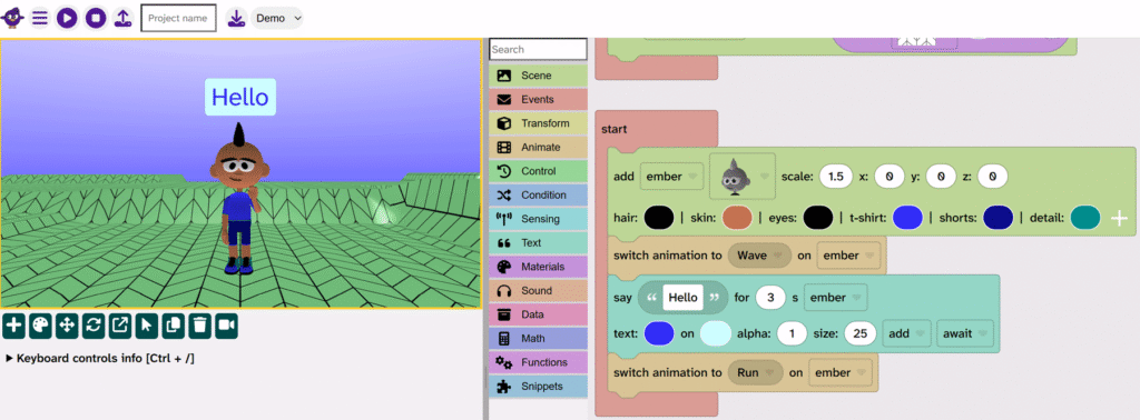 Example output of the instructions showing duplicated blocks.