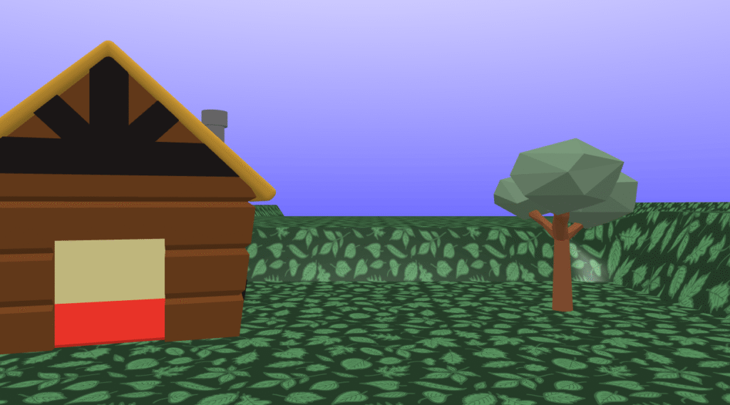 A tree is placed on the right side of the scene.