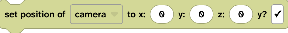 Flock XR code block reading set position of camera to x: 0 y: 0 z: 0 y? (checked) 
