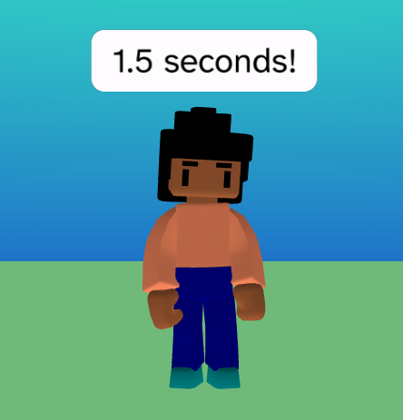 A character in Flock XR says 1.5 seconds!