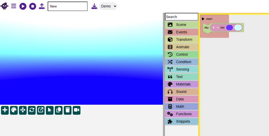 The sky colours have changed to dark purple and light blue.