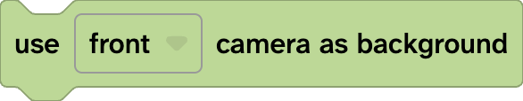 The use camera as background block with front selected