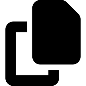 Two rectangles overlapping each other. They have a portrait layout. The front rectangle is filled.