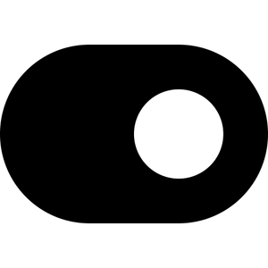 A filled in toggle icon with a landscape oval and a toggle circle inside it to the right.