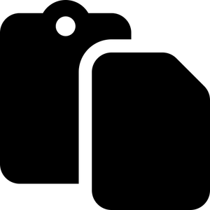 A clipboard with a filled rectangle overlapping it